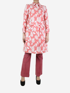 Miu Miu Pink floral embroidered coat - size UK 10