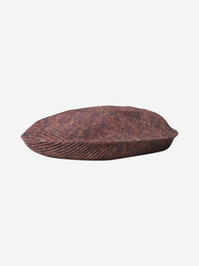 Pleats Please Dark brown pleated beret