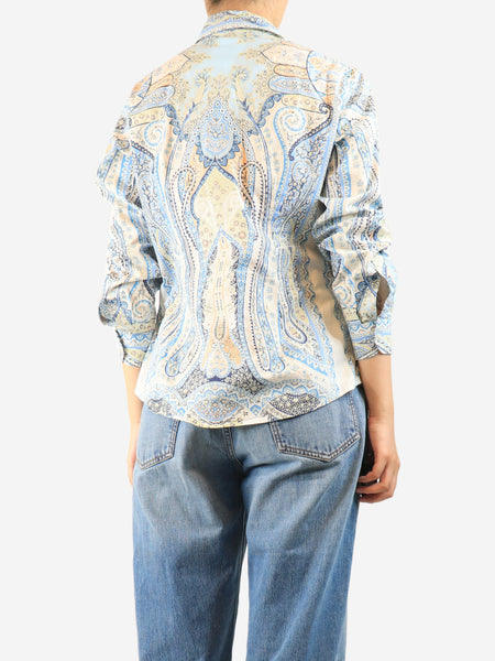 Blue paisley shirt - size UK 14 alternate image