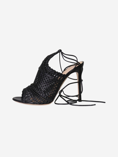 Black weave detail nappa leather sandals - size EU 38 Heels Gianvito Rossi 