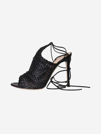 Black weave detail nappa leather sandals - size EU 38 Heels Gianvito Rossi 