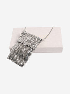 Jimmy Choo Silver soft phone holder