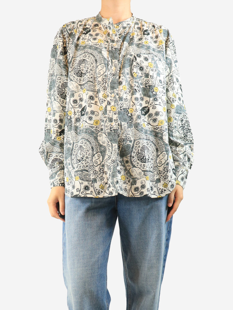 Grey floral cotton blouse - size UK 12 Tops Isabel Marant Etoile 