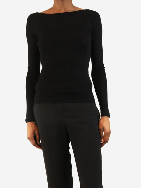 Black seamless extrafine ballerina-neck sweater - size S product image