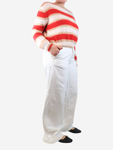 Another Tomorrow White wide-leg jeans - size UK 8