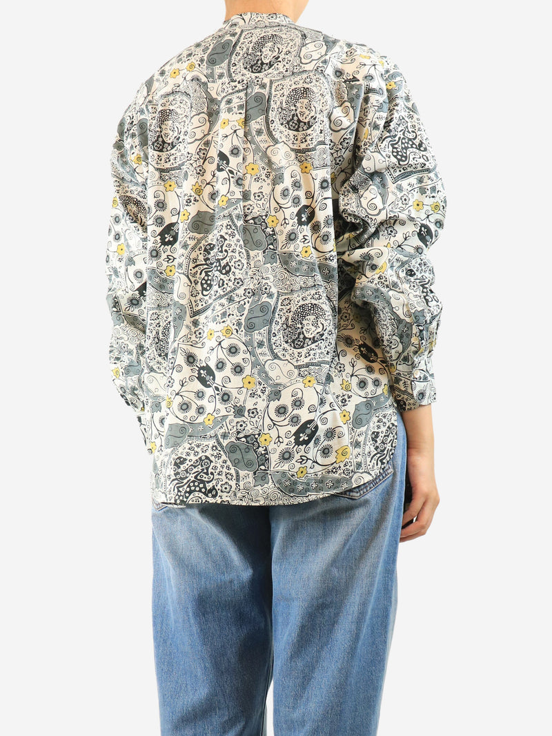 Grey floral cotton blouse - size UK 12 Tops Isabel Marant Etoile 