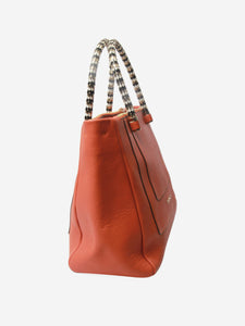 Bvlgari Orange leather top handle bag