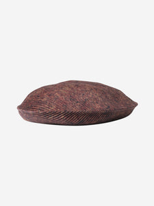 Pleats Please Dark brown pleated beret