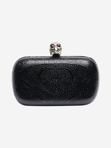 Alexander McQueen Black skull clutch