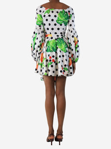Caroline Constas Black & white polka dot fruit mini dress - size XS