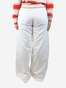 Another Tomorrow White wide-leg jeans - size UK 8