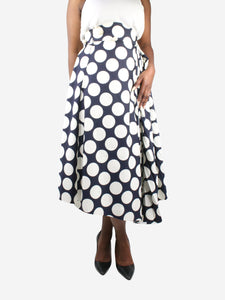 A.W.A.K.E Mode Blue polka dot pleated skirt - size FR 40