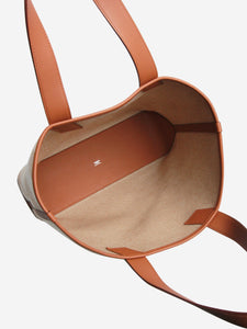 Hermes Brown and cream Cabas H en Biais tote bag