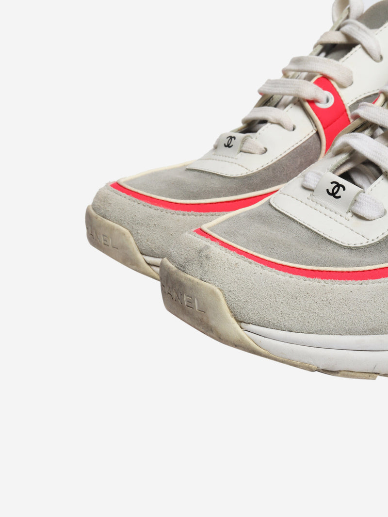 Grey suede and leather trainers - size EU 40 Trainers Chanel 