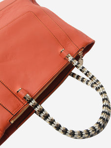 Bvlgari Orange leather top handle bag