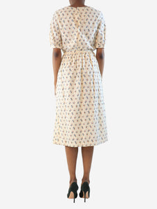 Bonpoint Cream floral printed midi dress - size UK 6