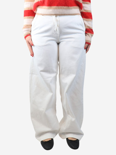 White wide-leg jeans - size UK 8 Trousers Another Tomorrow 
