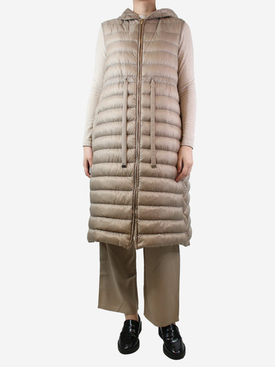 Beige sleeveless hooded puffer coat - size UK 8 Coats & Jackets Max Mara The Cube 