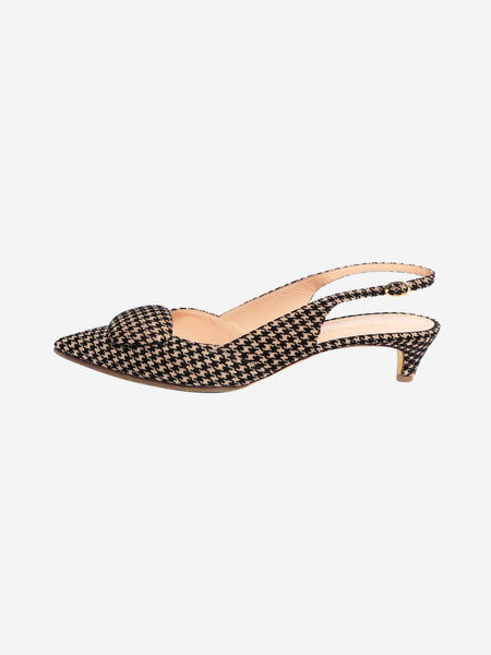 Neutral and black houndstooth slingback heels - size EU 40 product image