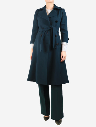 Dark green double-breasted wool crepe coat - size UK 8 Coats & Jackets Goat 