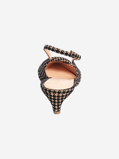 Neutral and black houndstooth slingback heels - size EU 40 Heels Rupert Sanderson 