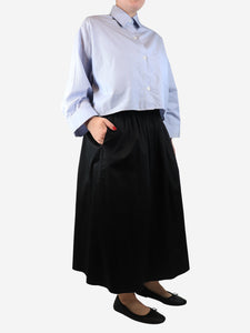 The Row Black elasticated cotton midi skirt - size M