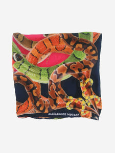 Alexander McQueen Multicolour silk snake print scarf