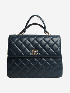 Chanel Dark blue 2017 large lambskin Trendy CC top handle bag