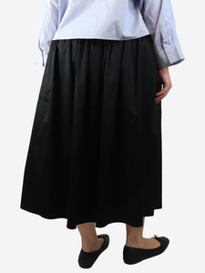 The Row Black elasticated cotton midi skirt - size M