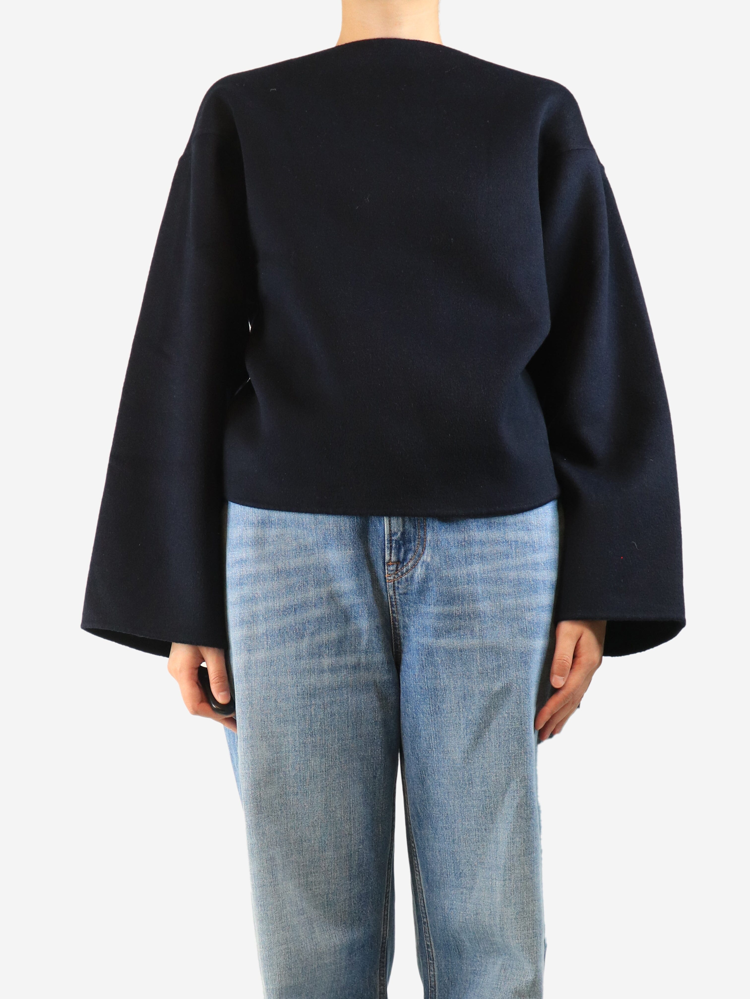 Navy wool long sleeve top - size UK 8 Tops Toteme 