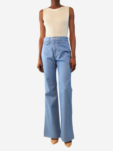 Blue Crosbie high-rise wide-leg jeans - size UK 8 alternate image