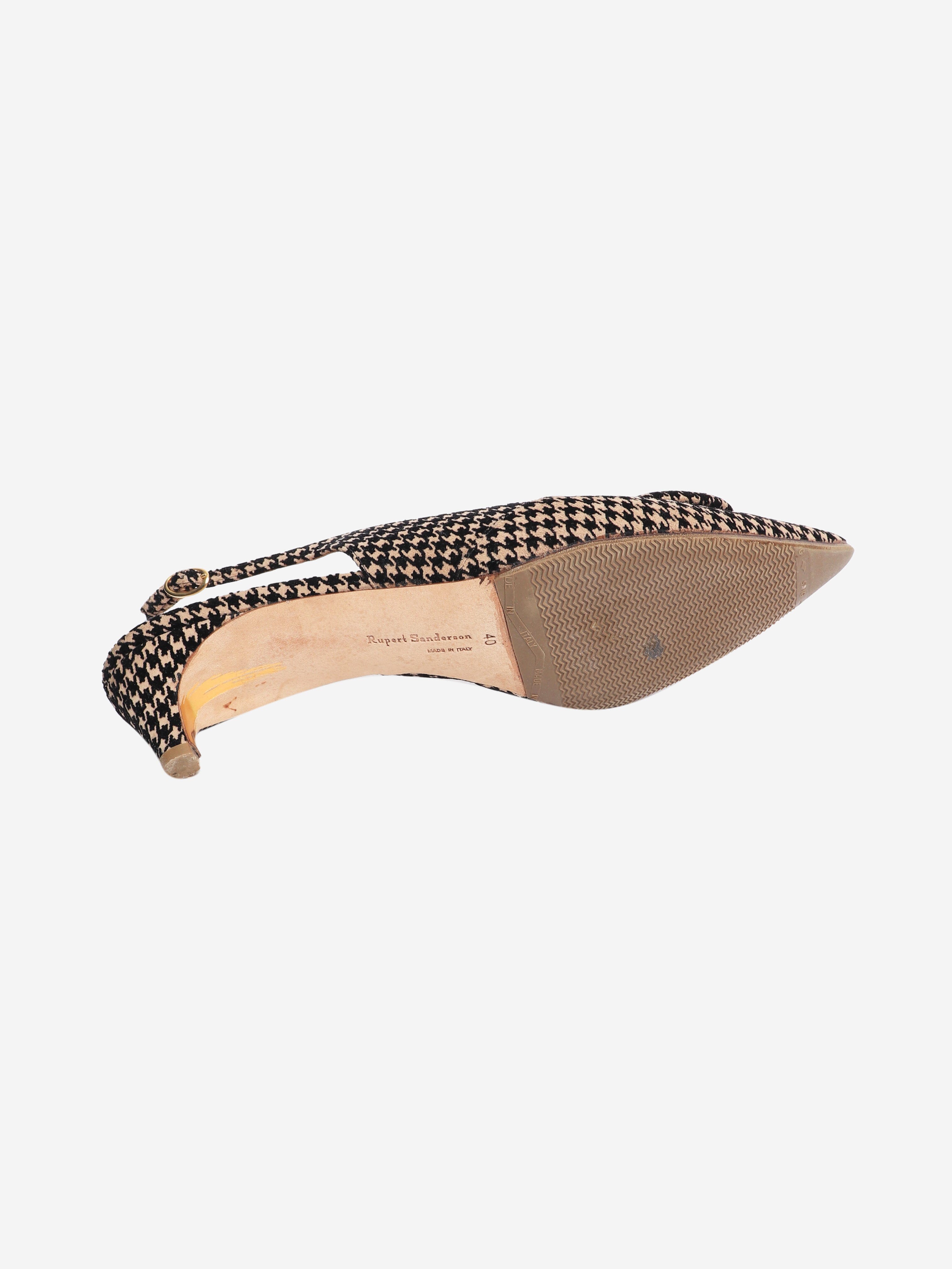 Neutral and black houndstooth slingback heels - size EU 40 Heels Rupert Sanderson 