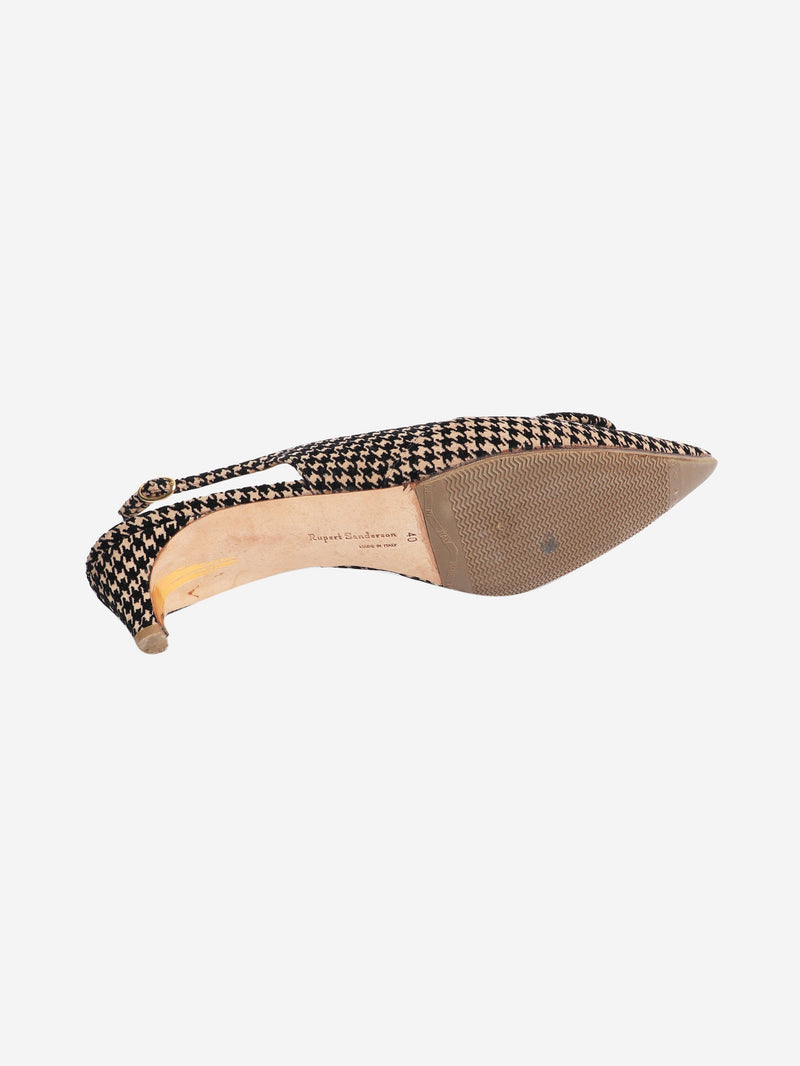 Neutral and black houndstooth slingback heels - size EU 40 Heels Rupert Sanderson 