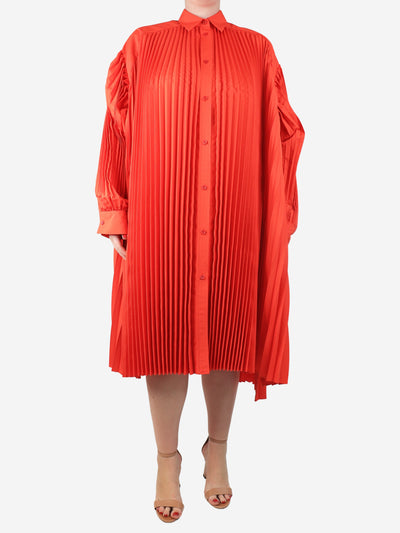 Red pleated midi shirt dress - size Dresses Juun.J 