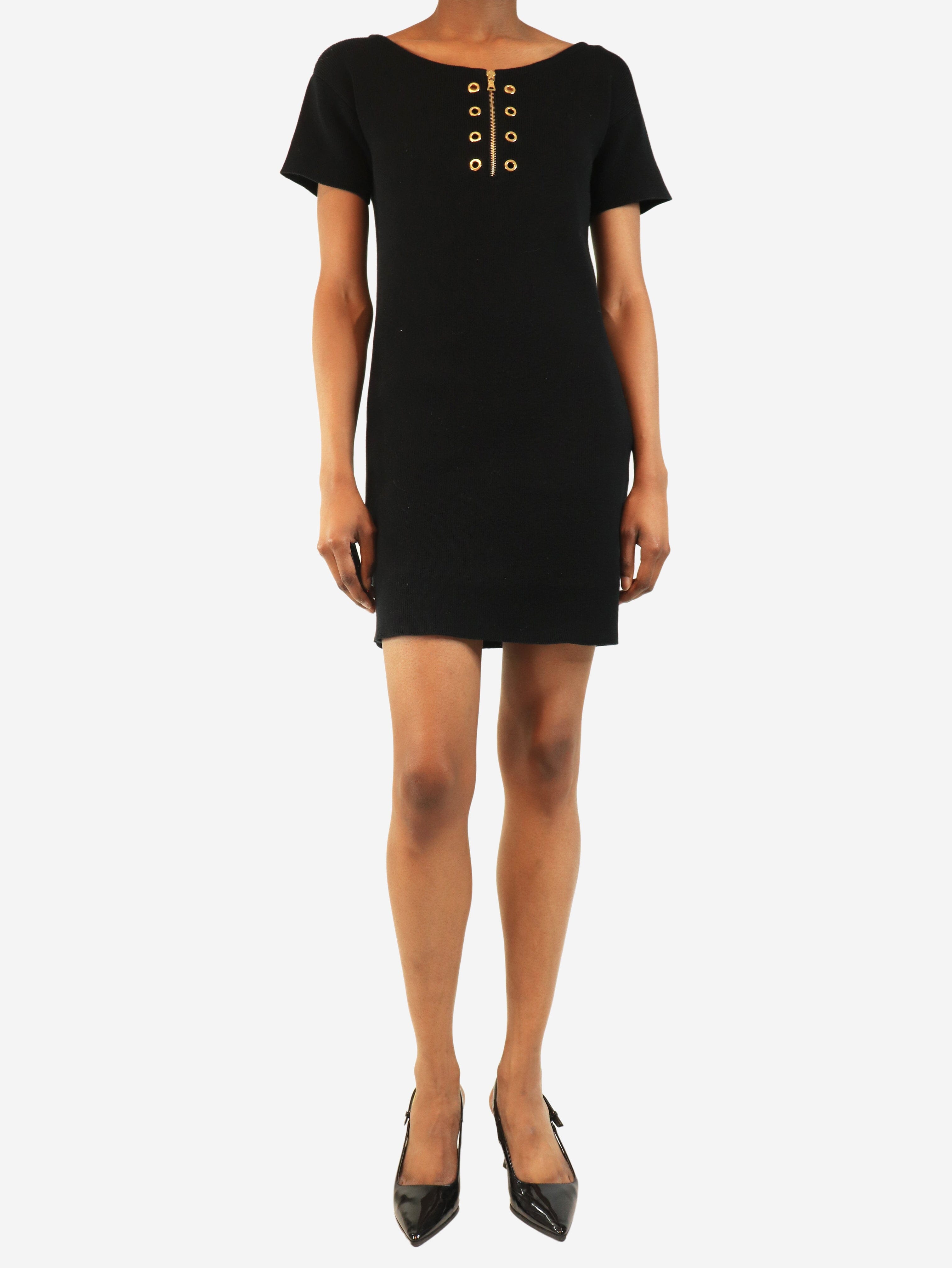black eyelet mini dress knit Hand wash cold Size:Size 1 (fits 0-4) for-the-minimalist Short Long Sleeves Royal