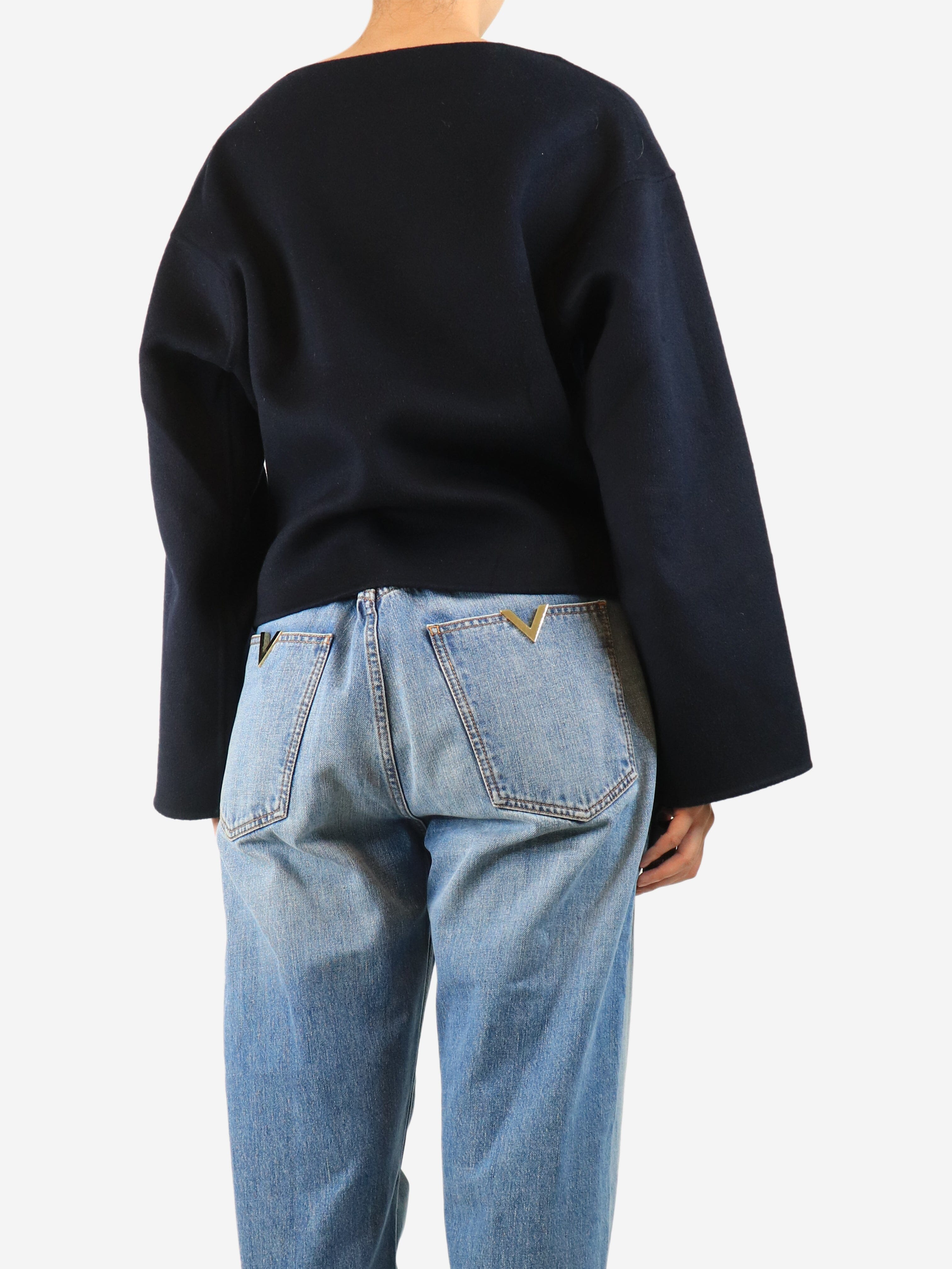 Navy wool long sleeve top - size UK 8 Tops Toteme 