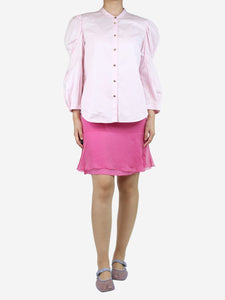 Chanel Pink silk mini skirt - size UK 8