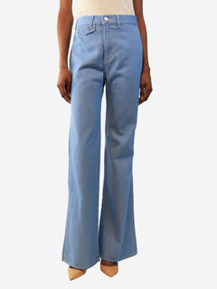 Blue Crosbie high-rise wide-leg jeans - size UK 8