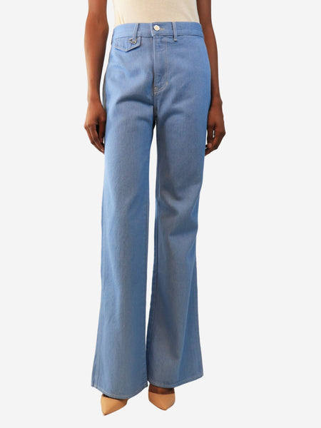 Blue Crosbie high-rise wide-leg jeans - size UK 8 product image