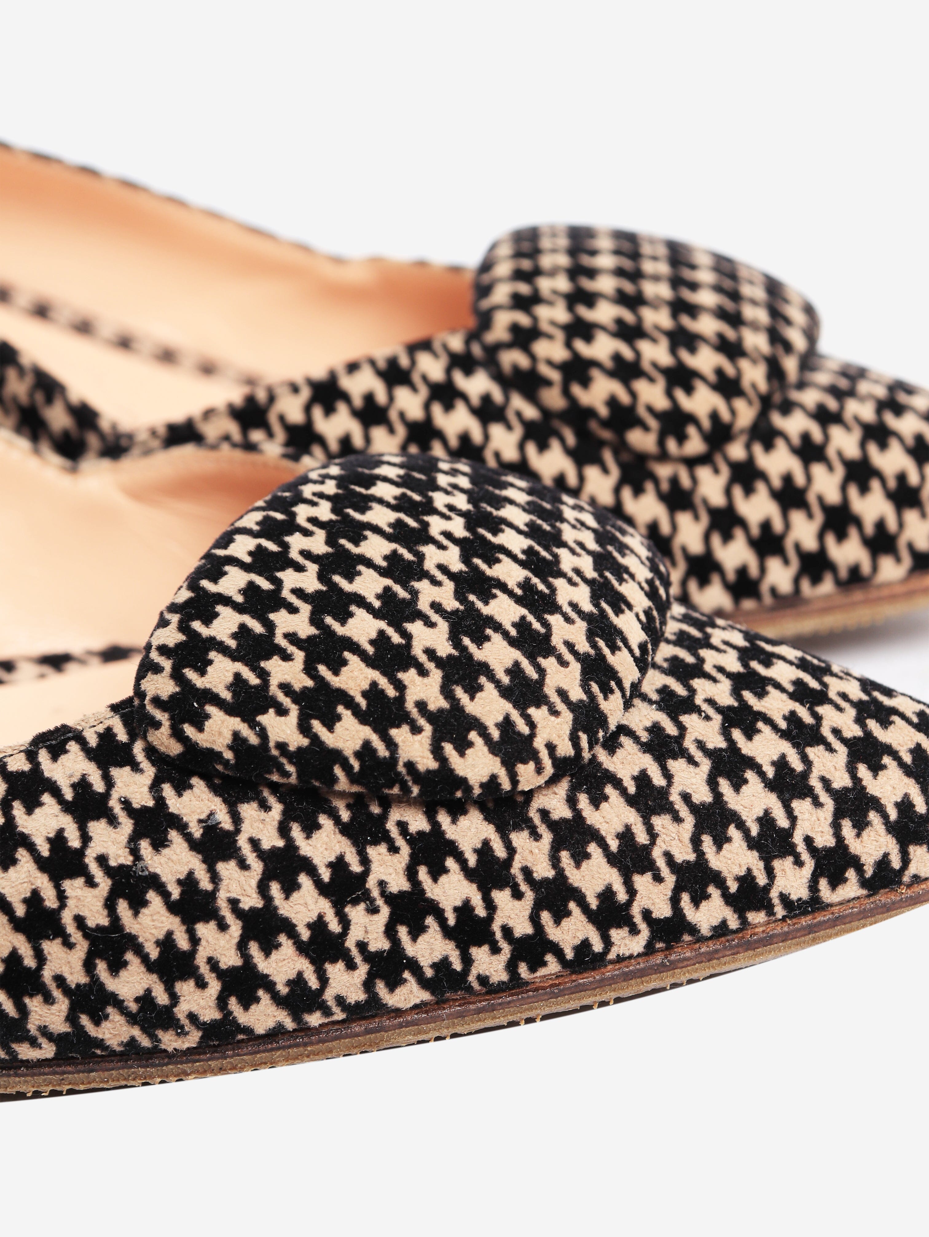 Neutral and black houndstooth slingback heels - size EU 40 Heels Rupert Sanderson 