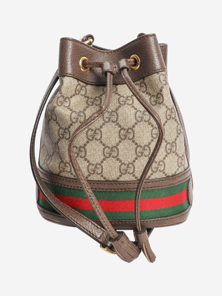 Brown Ophidia mini bucket bag product image