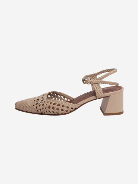 Neutral woven leather sandals - size EU 39 product image