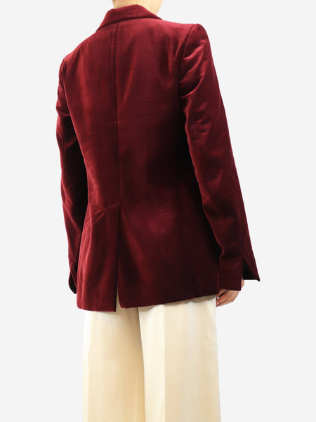 Burgundy velvet blazer - size UK 12 alternate image