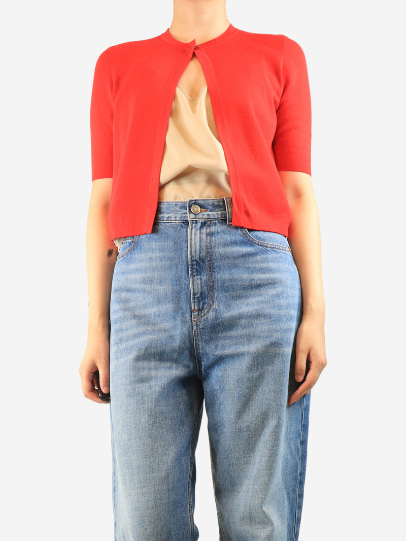 Red cropped cardigan - size UK 14 Knitwear Akris 