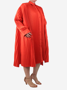 Juun.J Red pleated midi shirt dress - size