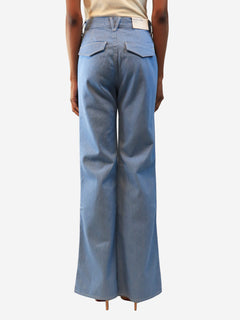 Blue Crosbie high-rise wide-leg jeans - size UK 8