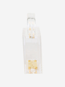 L'Afshar Clear lucite Pagoda top handle clutch