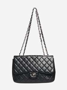 Chanel Black 2009 jumbo caviar Classic Single Flap bag