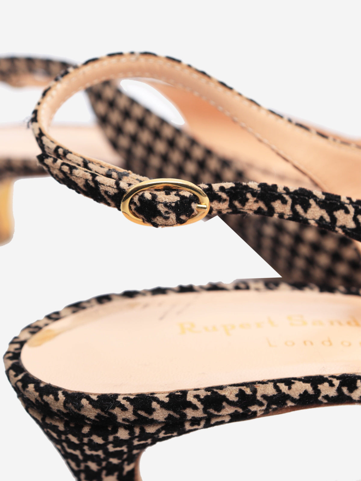 Neutral and black houndstooth slingback heels - size EU 40 Heels Rupert Sanderson 