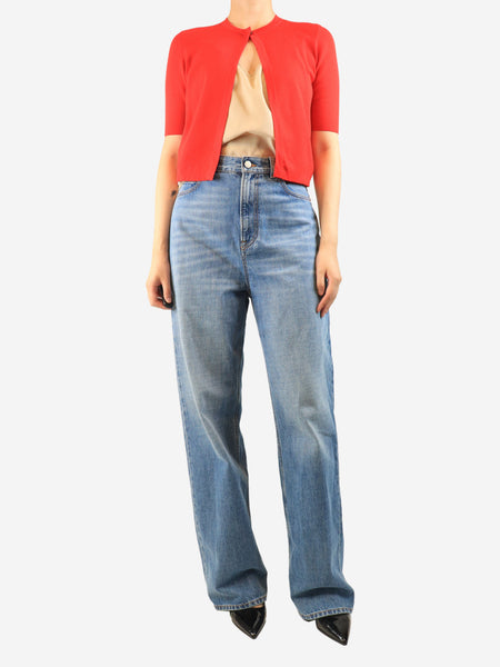 Blue straight-leg denim jeans - size UK 8 alternate image